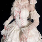 Jaapani Magus Lolita Printsess Naiste Gooti Ristlillikpits Volangid T&uuml;drukud Harajuku Armas Sidumispeo Kleit XXL roosa