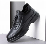 Meeste nahast kingad, vabaajajalatsid, hingavad ja kerged Briti stiilis nahast meeste jalan&otilde;ud 39 must