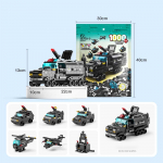 1000 tk 6IN1 SWAT klassikalised ehitusklotsid politsei robotauto helikopteri mudel ehitusklotsid laste m&auml;nguasjad SWAT-1000Pcs