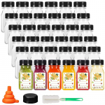 4 tk 120 ml l&auml;bipaistvad joogikonteinerid Plastikust korduvkasutatavad t&uuml;hjad mahlapudelid mustade rikkumiskindlate kaantega mahla, piima ja kohvi jaoks