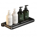 Vannitoa seinariiul Roostekindel, tugev kandev&otilde;imega kiire t&uuml;hjendus Lihtne paigaldus Seinale kinnitatav kokkupandav hoiuhoidik 30cm must