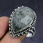 Labradorite Gemstone handmade 925 Sterling Silver gift Jewelry Ring Size 10 s3M91