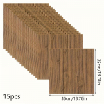 20 tk 3D puidutera isekleepuv PVC seinakleebis veekindel plekikindel pestav kokkup&otilde;rkekindel veekindel ja niiskuskindel 15pcs