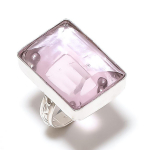 Kunzite Gemstone Handmade 925 Sterling Silver Gift Jewelry Ring Size 8 o5d16