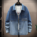 Retro Pesemine Kevad-S&uuml;gis Uus Jakk Vanemate Meeste Denim Jakk L&otilde;tv Trend Mitmek&uuml;lgne S&auml;rk Top Jakk 4XL black