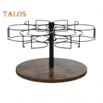 40 untsi trumli tassihoidja korraldaja koos p&ouml;&ouml;ratava disainiga 6 r&otilde;ngaga tassiriiul k&ouml;&ouml;gi hoiustamiseks ja kaunistuseks s&uuml;sinikterasest alusaluse alus must