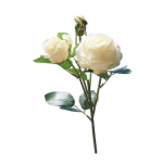 Kunstlik roos varrega roheliste lehtedega Realistlik v&otilde;ltslilledega pulmapidu Kodukontori laua keskosa Kunstlik lilleline oksakaunistus valge