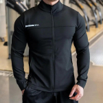 Meeste j&otilde;usaali fitnessi s&auml;rgid topid k&otilde;rge kvaliteediga jooksmise spordijakk v&auml;litreeningu p&auml;ikesekaitse riided treeningu dressipluus lukuga M must