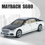 1/32 sulamist Diecast Benz Maybach S680 automudeli skaala m&auml;nguasi k&otilde;rge simulatsiooniga s&otilde;iduki uks saab avada T&otilde;mmake tagasi Koguge dekoratiivseid m&auml;nguasju