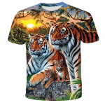 Lion Tiger Series 3D Prinditud Topid Vabaaja l&uuml;hikeste varrukatega T-s&auml;rgid Suvised Plus Size Sportwear Meeste T-s&auml;rk S