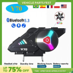 Y10 Mootorrattakiiver Peakomplekt Stereo Bt5.3 K&auml;ed-vabad Ipx6 Veekindel 2000Mah Moto Juhtmeta K&otilde;rvaklappide Tugi H&auml;&auml;ljuhtimine