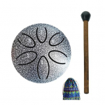 Terasest keeletrumm 3 tolli 6 nooti v&auml;ljaspool aeda vihmakella minit&scaron;akra trumm V&auml;ike eeterlik k&auml;sitrumm malletiga Zen jooga jaoks h&otilde;be