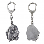 Basset Hound III - Silver-plated key ring with a dog in a gift box, handbag decoration, backpack pendant by Art-Dog brand