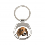 Beagle - geometric keychain with a photo and the inscription Art-Dog