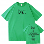 Charli Xcx Brat Album Retro T-s&auml;rk l&uuml;hikeste varrukatega suvine meeste/naiste s&auml;rgid vabaaja puuvillased erik&uuml;lalistega Shygirl s&auml;rgid unisex XL