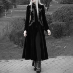 FiveFive s&uuml;gistalvine mantel &Uuml;ler&otilde;ivad Keskaegne Cosplay kost&uuml;&uuml;m Naiste mood pikkade varrukatega samet-frakk jakk Vintage gooti pikk mantel L