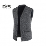 Meeste kampsun Vest V kaelusega &uuml;herealised varrukateta n&ouml;&ouml;bid taskutega elastne paks &uuml;hev&auml;rviline silmkoeline kampsun pealismantel XXXL hall