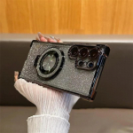 Luksuslik Magsafe Holde Glitter &uuml;mbris Samsung Galaxy A24 A55 5G A53 A54 S25 24 Ultra S23 FE S22 Plus S21 S20 p&otilde;rutuskindel l&auml;bipaistev kate Samsung A24