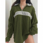 DAFIFY Naiste mood vabaaja &uuml;hev&auml;rviline printimine s&uuml;gistalvel pikkade varrukatega POLO kaelaga pulloverid ja pikad varrukad S burgundiapunane