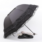Kokkupandav p&auml;ikesevarju vihmavari Creative Lace Umbrella P&auml;ikesevarju UV-kaitse Naine vihma v&otilde;i s&auml;ra must