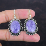 Lepidoliit K&otilde;rvar&otilde;ngad Gemstone K&otilde;rvar&otilde;ngas 925 Sterling H&otilde;be K&otilde;rvar&otilde;ngas K&auml;sit&ouml;&ouml; Ehted V&auml;ga Ilusad Ripats K&otilde;rvar&otilde;ngad Kingitused Talle Pulma Ehted