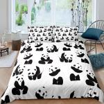 Panda King T&auml;ielik Voodipesukomplekt Lastele Romantiline Voodipesukomplekt Multika Loom Tekikott Jalgratas &Otilde;hupall Kiilvaks Pol&uuml;ester Tekikott 70x133cm 2pcs