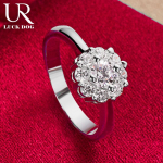 925 Pure Silver Flower AAA Tsirkoon S&otilde;rmus Mood Pulmaehted 7#