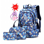 Suur kooliseljakott t&uuml;drukutele Geomeetrilise mustriga seljakotid koolilastele T&uuml;drukute algklasside koolikotid Seljakott Mochila must