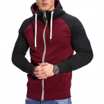 Meeste Colorblocking Fitness Sport Meeste dressipluus vabaaja mood Plug Sleeve kardigan top L must