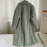 S&uuml;gis- ja talvine lahtise karusnahaga &uuml;hes t&uuml;kis tehiskarusnahast jope Naiste keskmise pikkusega suur tuulejope lambavillast jope XXXL roheline