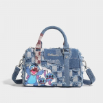 Naiste Crossbody kott Patchwork Multikas Denim Ruuduline Muster &Otilde;lakott Ruudukujuline Padi K&auml;ekotid Naistele Moodne Trend