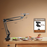 Professionaalne t&auml;itevalgustusega telefonialus otse&uuml;lekannete, lauaarvuti salvestamise, vlogide ja raamatute pildistamiseks Clip-on bracket