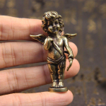 Retro vasest Armastusejumal Cupido kuju V&auml;ikesed kaunistused Messingist Ingli kujukesed T&ouml;&ouml;lauakaunistused Kodukaunistused Tubade tarvikud messingu