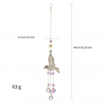 3D Teemant Kolibri Leht P&auml;ikesep&uuml;&uuml;dja V&auml;ljas Tuulekellad Kodu Kaunistus Kristallkuuli Ornament Maja Aed Ripats Dekor