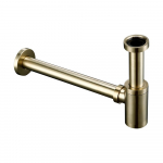 Sifoon valamu pudel torustiku P-Trap Luksuslik harjatud kuld Kvaliteetne messingist Euro pesutoru j&auml;&auml;tmed Vannitoa kraanikauss kaasaegne stiil