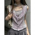 Pehmed t&uuml;drukute armsad kokettsed kapuutsid Naiste Y2k Harajuku Kawaii t&auml;navariided Bow Print Oversized kapuutsiga vabaaja kampsun S lilla