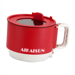 Elektriline kuum pott majapidamises mittekleepuv kaasaskantav elektripliit 1,5L praepann kaerahelbepudru, pelmeenide, rameni, supi, munade jaoks punane must v&auml;rv