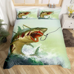 Hai Tekikottide Komplekt S&uuml;vamere Loomade Voodipesukomplekt Joonisfilm Ookeani Haid V&auml;rviline K&auml;sitsi Joonistatud Tekikott Lastele Poisid T&uuml;drukud EU single(135x200cm)