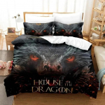 3D prindiga House of Dragon Voodipesukomplekt Tekikate Voodikomplekt Tekikate Padjap&uuml;&uuml;r Tekk Kuninga Suurus Kuninganna Suurus Poiste T&auml;iskasvanute Voodipesukomplekt EU Single 135x200cm