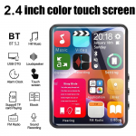 2,4-tolline t&auml;isekraaniga puuteekraaniga MP3-m&auml;ngija, Bluetoothiga mini-MP4-m&auml;ngija, 4&ndash;128 GB, Hi-Fi, HD, kadudeta salvestus, FM-raadio must