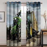 3D odav traktor auto talu maaliline taevane varjund kardinad elutuba magamistuba kodu kaunistus kardinad 2 paneeli 100W130H(CM)40x51in&Grommet Top gray
