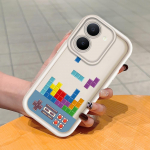 Pehme silikoonist ruudukujulise redeli mustriga telefoni&uuml;mbris, t&auml;ielikult kattev, kaamera p&otilde;rutuskindel kaitse, kummist &uuml;mbris Vivole Vivo X80 Pro valge