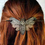 Death Moth / Skull Hair Pin Halloween Retro Dekoratiivne Juukseklamber Pronks Skull Moth Naiste Mood Retro Punk