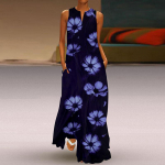 Naistemood suvised kevadised lillemustriga varrukateta V-kaelusega vabad kleidid S