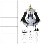 Anime Ram Rem Lolita Neiu Cosplay Re Life In A Different World From Zero Kost&uuml;&uuml;mid Naiste Loli Kleit Halloweeni Peo &Uuml;likond XXXL gray