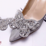 Rhinestone kingakaunistus Dekoratiivne ornament k&auml;ekottide kleidi pulmapeoks 8.3cmx6cm