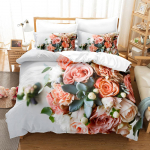 Lilleline tekikott King Twin Queen Double Suurus Komplekt 3D Lilletr&uuml;kiga padjap&uuml;&uuml;r Uus Hulgim&uuml;&uuml;k Elegantne voodikate EU Twin135x200cm