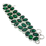 Chrome Diopside Ethnic 925 Sterling Silver Bracelet 7-8 b6h92