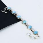 Naturaalne Larimar, Kuukivist reguleeritav 925 sterlingh&otilde;bedast k&auml;ev&otilde;ru, Boho h&otilde;bedast ehtek&auml;ev&otilde;ru, kingitused s&otilde;brap&auml;eva kingitustele Adjustable