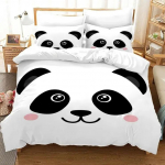 Panda Bear voodipesukomplektid loomade tekikott Twin t&auml;issuuruses ja padjap&uuml;&uuml;r Kodutekstiilist 3D-prinditud voodiriided lastele lapsele 70x133cm 2pcs